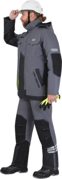 Куртка ЭДВАНС ИМПОРТ зимняя (серый/т.серый/лимонный)