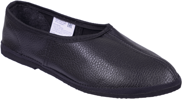 Тапочки нат.кожа закрытые микропора (черный)