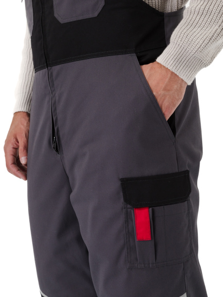 Костюм ВЕКТОР зимний с ПК (т.серый/черный/красный)