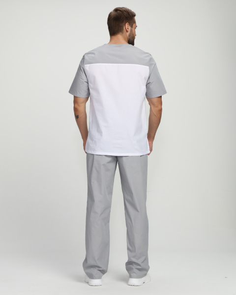 Костюм СТОМАТОЛОГ (серый/белый)