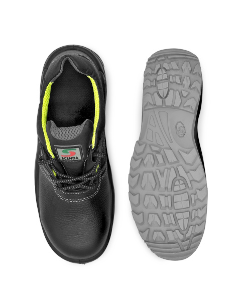 Полуботинки НЕОН ПУ/ТПУ кожаные с КП (черный)