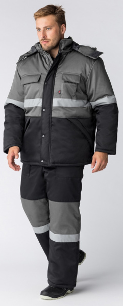 Костюм НОРДХАРД-2 зимний с ПК (черный/серый)