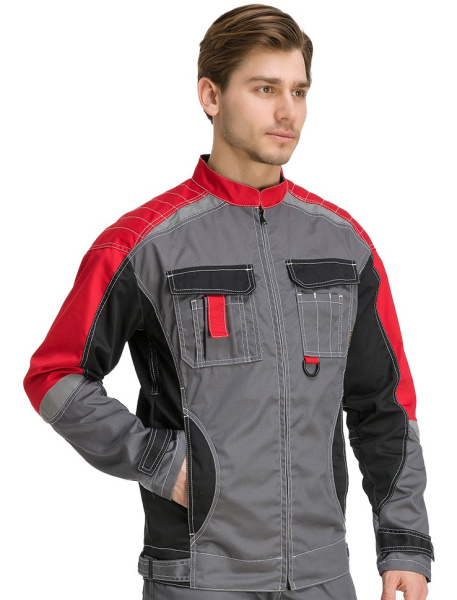 Куртка RONTA KR206 (т.серый/черный/красный)