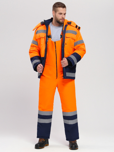 Костюм ДОРОЖНИК-УЛЬТРА зимний с ПК (оранжевый/т.синий)