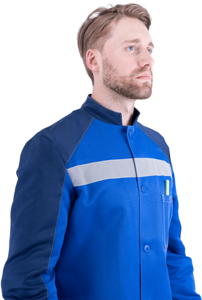 Халат РОУД (василек/т.синий)