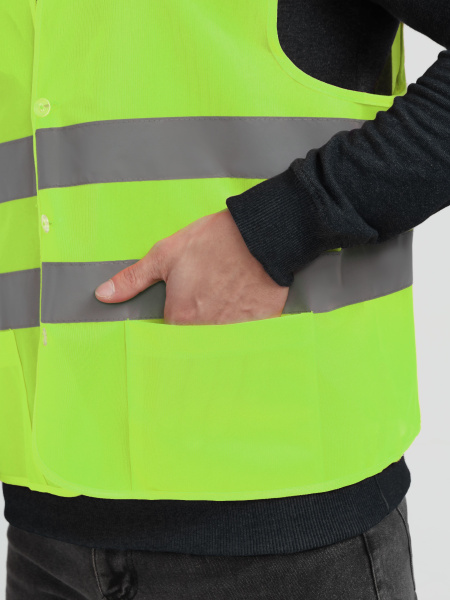 Жилет PROFLINE BASE сигнальный с пуговицами и карманами (желтый)