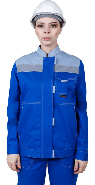 Костюм РАЦИОНАЛИЗАТОР женский с БР (василёк/серый)