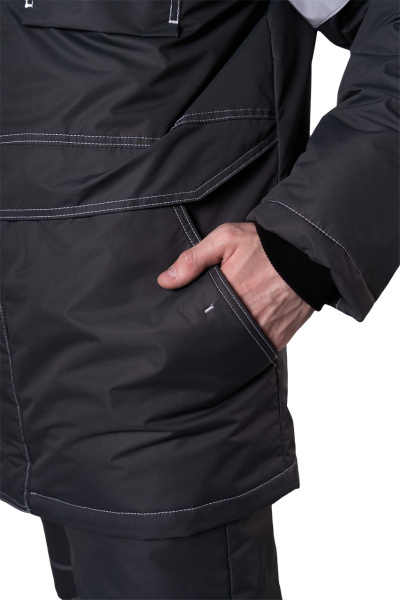 Костюм СТАРАТЕЛЬ ИМПОРТ зимний с БР (серый/красный)