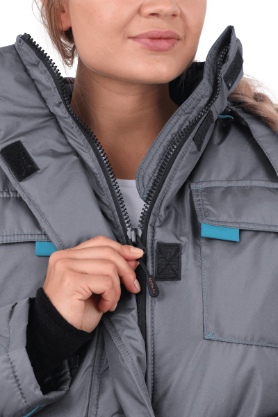 Костюм ГАЛАКТИКА женский зимний с БР (серый/бирюза)