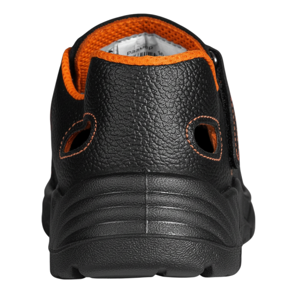 Полуботинки МАСТЕР ПУ кожаные с перфорацией с МП (черный/оранжевый)