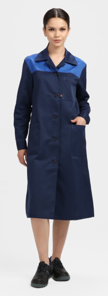 Халат ЛИГОР женский (т.синий/васильковый)