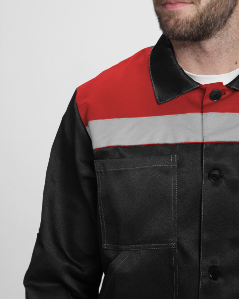 Костюм ЛИГОР-1 СОП с БР (черный/красный)