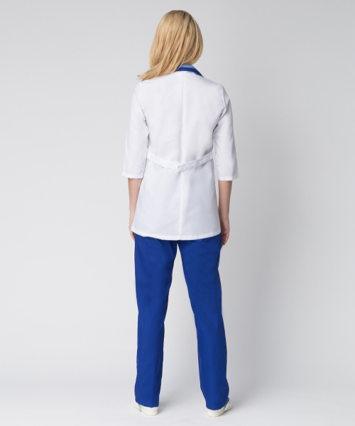 Костюм ЛАЗУРЬ женский с БР (белый/васильковый)