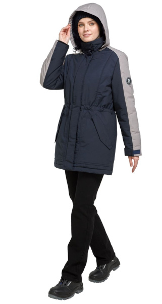 Куртка АЛЬФА женская зимняя (синий/серый)