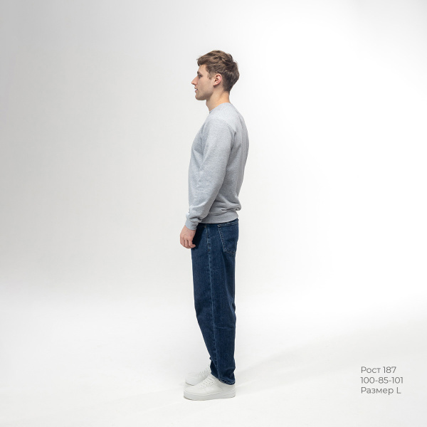 Толстовка REDFORT 355 петля-диагональ (серый меланж)