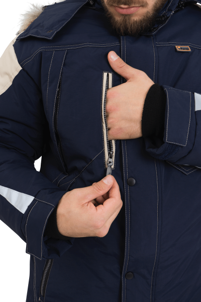 Куртка ХАЙ-ТЕК зимняя (синий/бежевый)