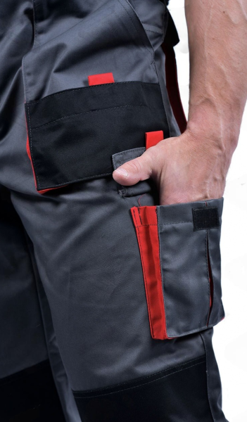 Полукомбинезон ХАМЕРТОН (серый/черный/красный)