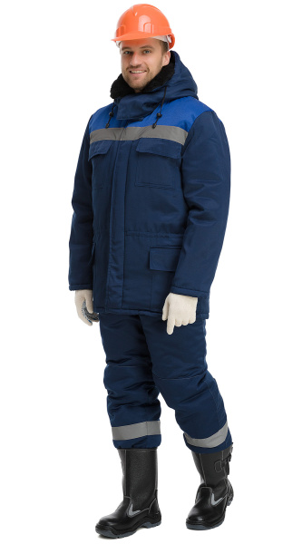 Куртка RONTA KR951 зимняя (т.синий/васильковый)