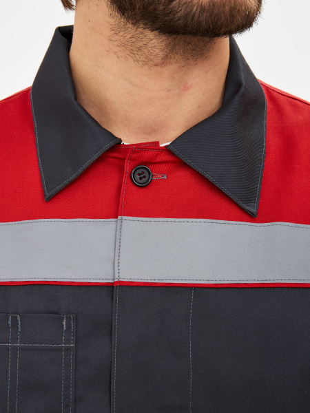 Костюм ЛИГОР-2 ПРЕМИУМ СОП К. с ПК (т.серый/красный)