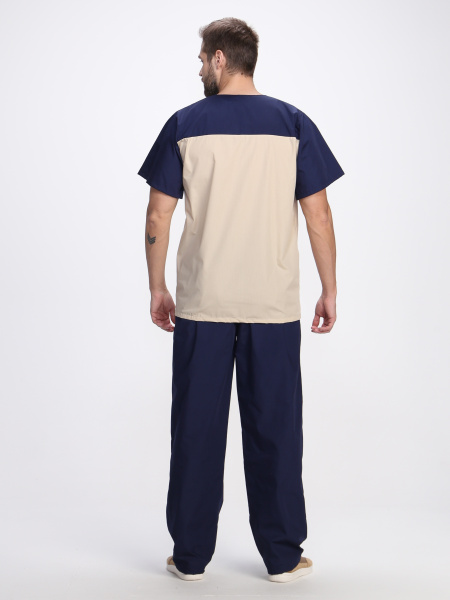 Костюм СТОМАТОЛОГ (т.синий/бежевый)