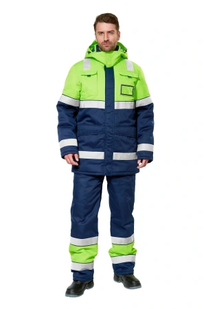 Костюм ИЛИОН зимний сигнальный с БР (т.синий/желтый)