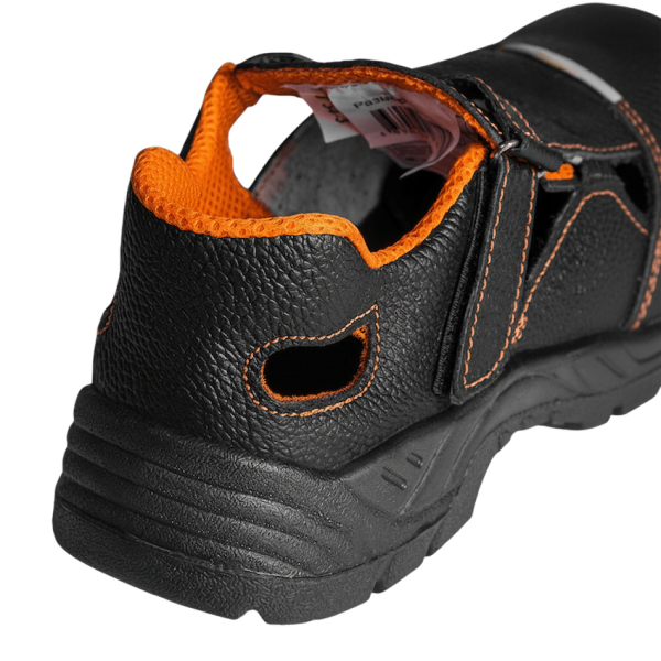 Полуботинки МАСТЕР ПУ кожаные с перфорацией с МП (черный/оранжевый)