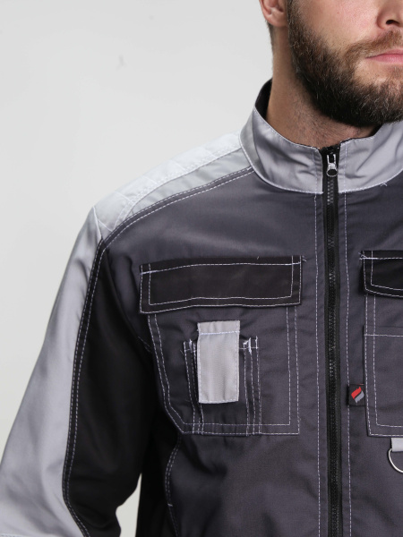 Костюм ВЕКТРОН-1 с БР (т.серый/св.серый/черный)