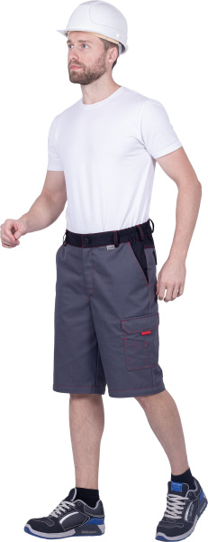 Брюки ХАЙ-ТЕК SAFETY (серый/чёрный/красный)