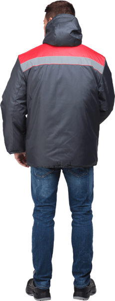 Куртка РАЙТ зимняя (т.серый/красный)