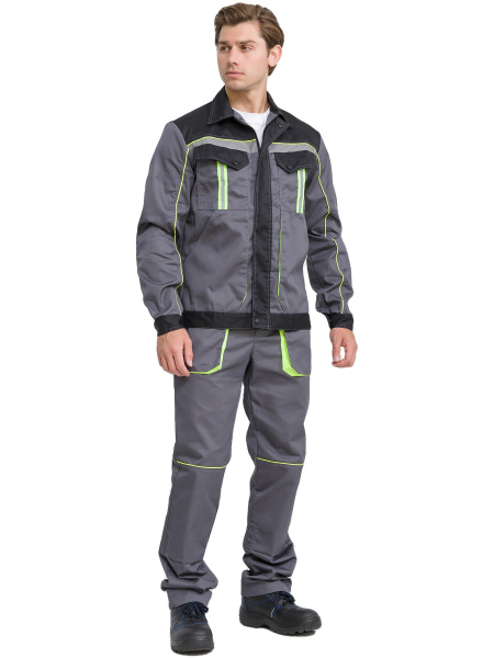 Костюм RONTA KS806 с БР (т.серый/черный/лайм)