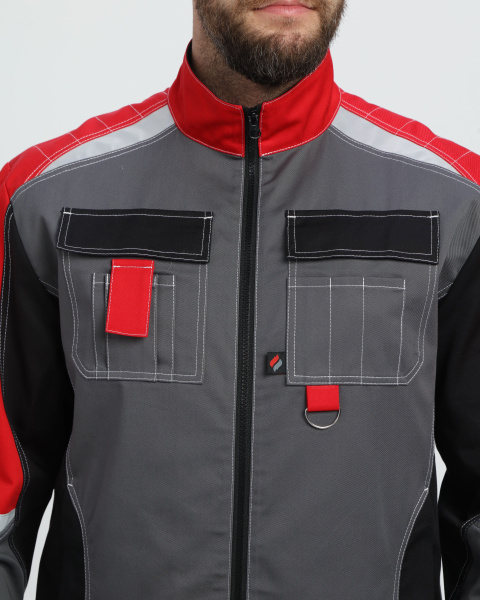 Костюм ВЕКТРОН-2 МВО с ПК (серый/черный/красный)