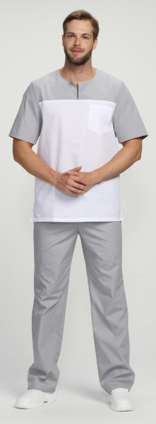 Костюм СТОМАТОЛОГ (серый/белый)