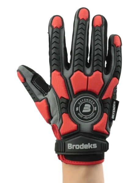 Перчатки противоударные антивибрационные Brodeks Defender G-63i (серый/красный)