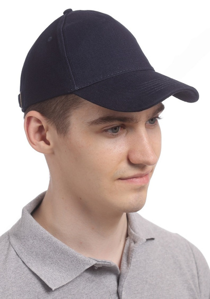 Бейсболка велюровая на металлической застежке (т.синий)