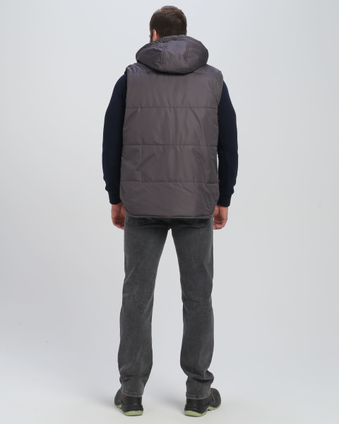Жилет РЕЗКО зимний с капюшоном (т.серый)
