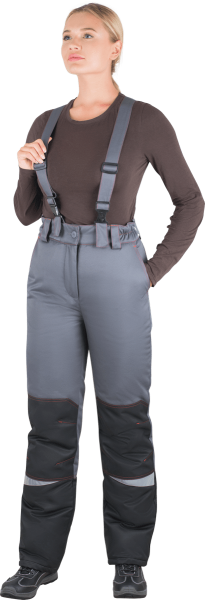 Костюм КМ-10 ЛЮКС жен. зимний c БР (серый/красный)