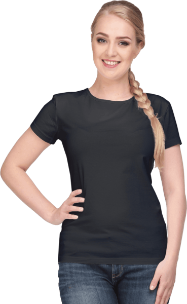 Футболка с лайкрой женская (черный)