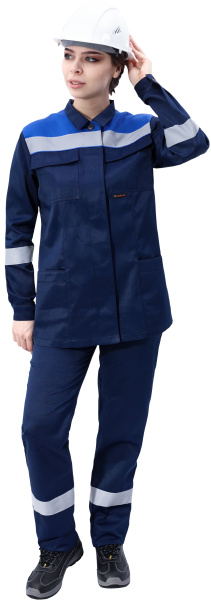 Костюм МАСТЕР ЛЮКС женский с БР (т.синий/василек)