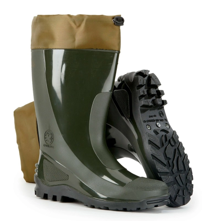 Сапоги ПВХ с надставкой и съемным чулком (зеленый)