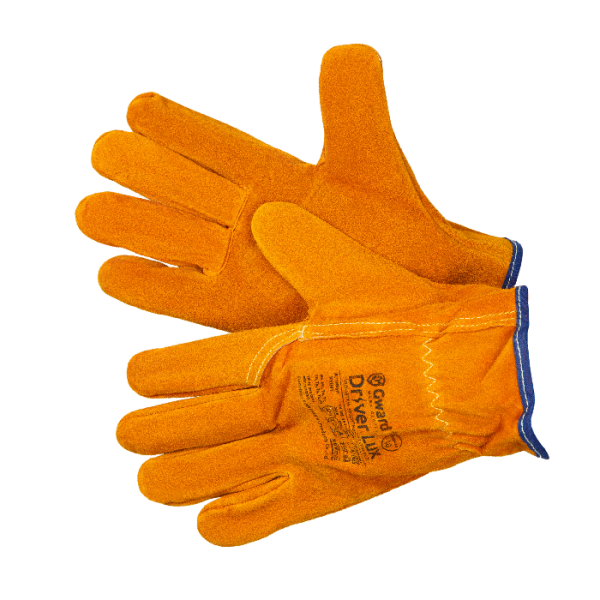Перчатки DRIVER LUX из спилка огнеупорная нить (оранжевый)