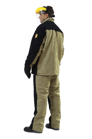 Костюм сварщика зимний 2 класс со спилком (черный/олива)