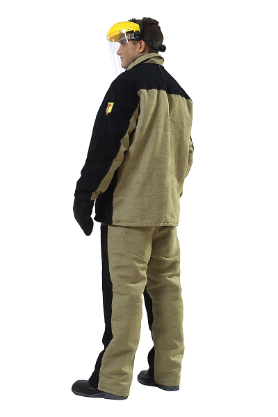 Костюм сварщика зимний 2 класс со спилком (черный/олива)