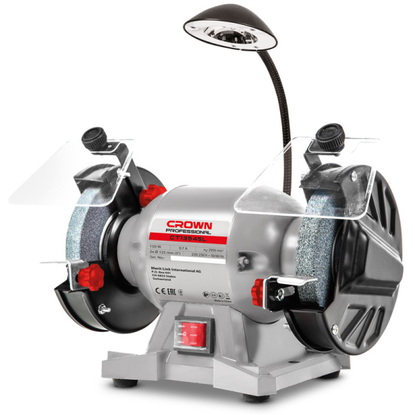 Точильный станок CROWN CT13545L 170Вт 2840об/мин 125/125мм
