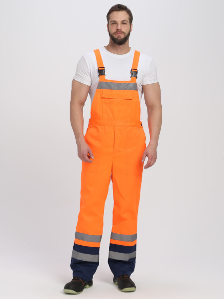 Костюм ДОРОЖНИК комбинированный с ПК (оранжевый/т.синий)