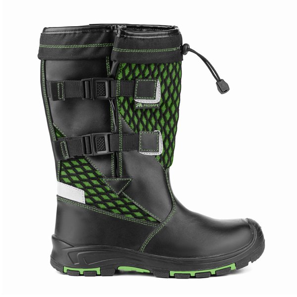 Сапоги ЛИДЕР ИМПОРТ 8762-2РНМ-1 ПУ/Резина шерст.мех с КП (зеленый/черный)