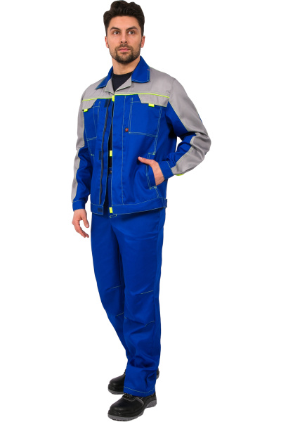 Костюм Фаворит-1 Премиум, васильковый/св.серый