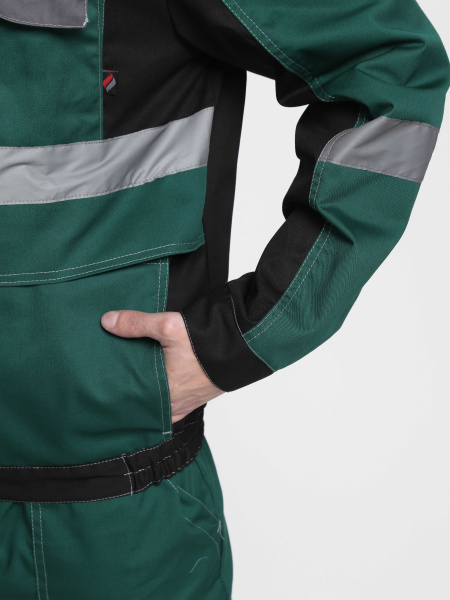 Костюм ВИВАТ-1 ПРЕМИУМ с БР (зеленый/черный/серый)