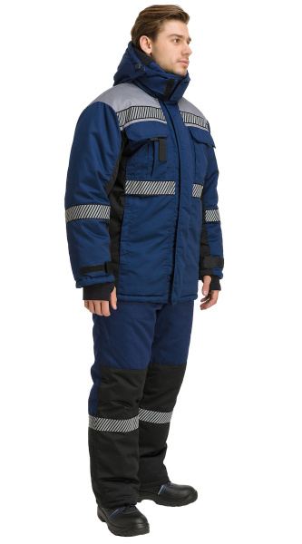 Костюм RONTA KS581 зимний с СОП (т.синий/серый/черный)