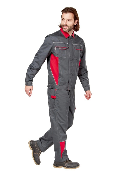 Костюм СТРАЙК 2 SAFE с ПК (серый/красный)