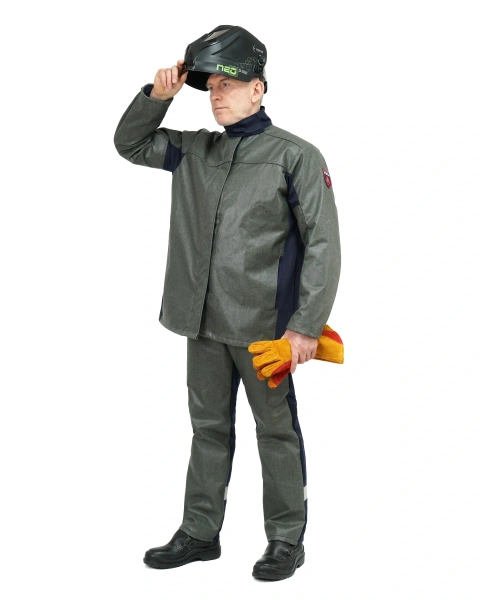 Костюм сварщика ОНИКС СОП 3 кл.защиты с силикон.накладками с БР (т.синий)